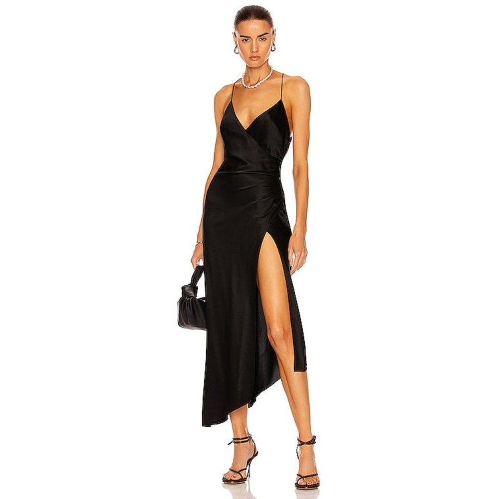 SER.O.YA EMMA SILK DRESS-BLACK